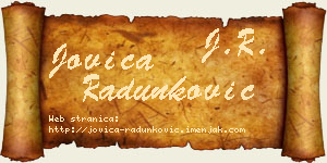 Jovica Radunković vizit kartica